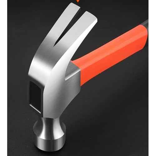 Claw Hammer, 11 Oz Forged Steel Stubby Tack Hammer with Shock-absorbing Leather Handle for Driving and Pulling Out Nails (1)