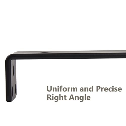 10 Inch Floating Shelf Brackets, Heavy Duty Hidden Bracket for Wall, Mantel, Bookshelves, Black Powder Coated Steel, 12-Pack
