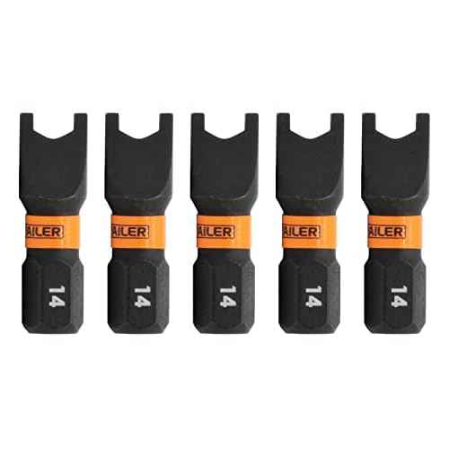 Spanner #14 Impact Driver Bit - Railer Snake Eye #14 S2 Steel 1 Inch Spanner Insert Bits (5 Pack)