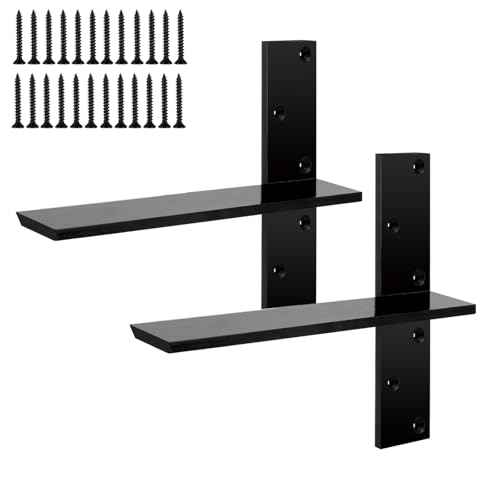 2-Pack Floating Shower Bench Brackets - 14" L x 2.5" W Heavy-Duty Hidden Countertop Wall Support Brackets, 3/8" Thick, Ideal for Floating Vanity, Cabinets, Granite,Dishwashers, Bin,and Bench Seats
