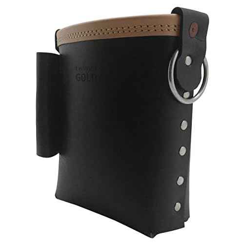 3850-BLK Bolt Bag with Spud Wrench Holder and Snap Holder | Ironworker Bolt Bag, Medium Size | Premium, Ultra Durable Buffalo Leather | Commercial Grade Sliding Tool Belt Accessory