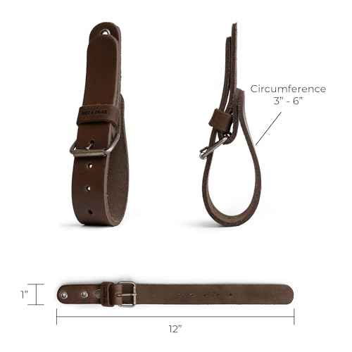 Leather Wall Hanging Straps, Set of 2, Buckle Closure for Axes, Hatchets & Tools, Heavy Duty Tool Hangers, Garage Storage Organization, Axe Mount Holders, Organizer Hooks