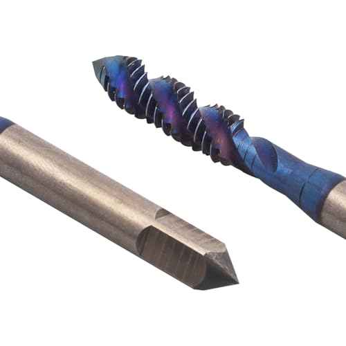 Yakamoz Spiral Flute Tap Set - 6Pcs SAE Tap Set Machine Tap Bits Screw Thread Tapping Tool for Metal, Wood, Plastic 6-32NC 8-32NC 10-24NC 10-32NC 12-24NC 1/4-20NC