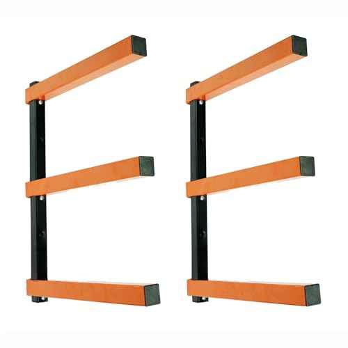 KF1004 Lumber Storage Rack 3-Level System 110lbs per Level with Durable Sheet Metal Screws, Wood Rack