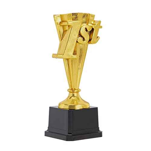 Juvale 1st Place Trophy Award - Plastic Trophy, 8-Inch Gold-Plated with Black Base - Sports Tournament & Party Awards - Basketball & Soccer Awards for Adults & Kids