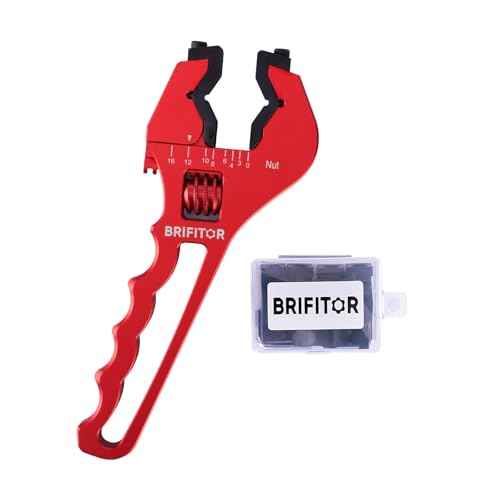 Non Marring AN Fittings Wrench Adjustable Aluminum AN Wrench For 3AN-16AN Hose End Fittings With Replaceable Hex Type & Flat Type Jaw Protectors, Red.