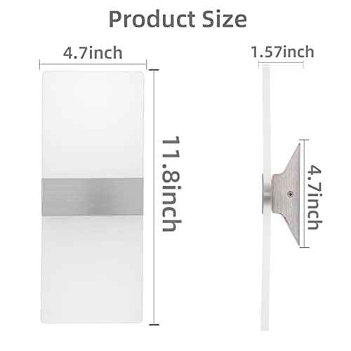 KICAAO Modern Wall Sconces, Led Wall Light 10w, Wall Sconce Up Downlight, Hardwired Acrylic Wall Light Lighting, Suitable for Living Room Corridor Bedside (Warm White 2700K 4Pack)
