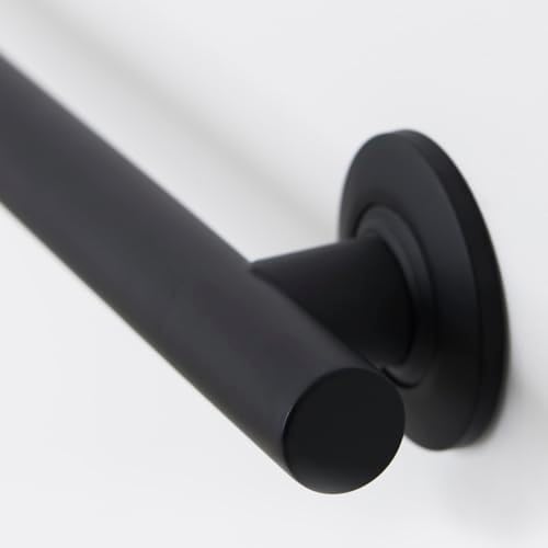 Seachrome 12-inch Coronado Designer Straight Bathroom Shower Grab Bar, Stainless Steel, Matte Black