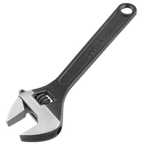 HOIGON Set of 4 Black Adjustable Wrench, 8 10 12 15 Inch Heavy Duty Crescent Wrenches with Wide Jaw and Ergonomic Handle for Machine Maintenance
