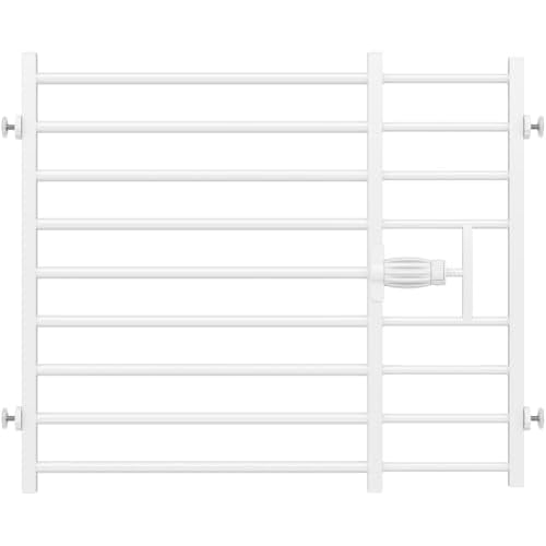Malier Quick and Easy Setup & Removal Metal Baby Gate for Babies and Pets, 24'' Tall Pressure Mounted Dog Gate for Stairs, 29.5"- 45" Wide Safety Expandable Indoor Dog Gate for Doorway (White, 24''H)