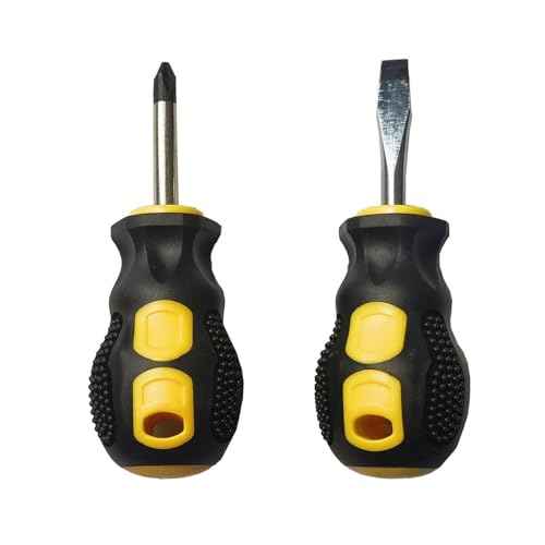 2PCS Short Phillips-Head and Flathead Screwdrivers,Pocket Magnetic Screwdriver Set for DIY Repairing