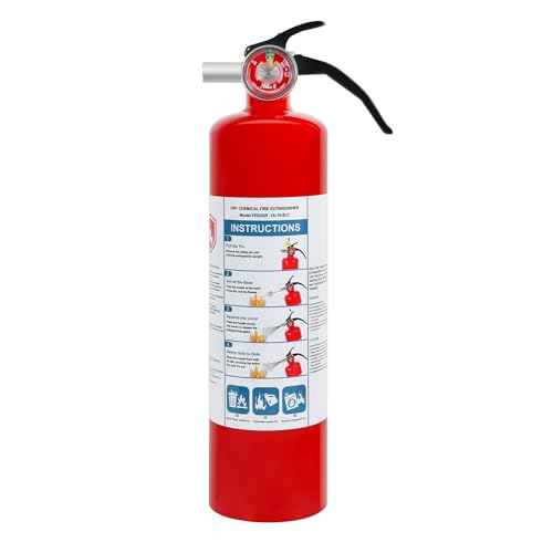 1 Pack Dry Chemical Fire Extinguisher 2.5 lb ABC, Home, Car, Boat Use, 1A:10B:C Rating, Quick Release Handle, Easy to Store and Carry Dry Powder Extinguisher