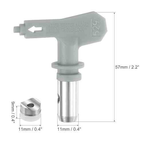 uxcell Reversible Spray Tips for Airless Sprayer 529 Paint Spray Nozzle Tips Sprayer Machine Parts for Home Garden Building Fences, Gray
