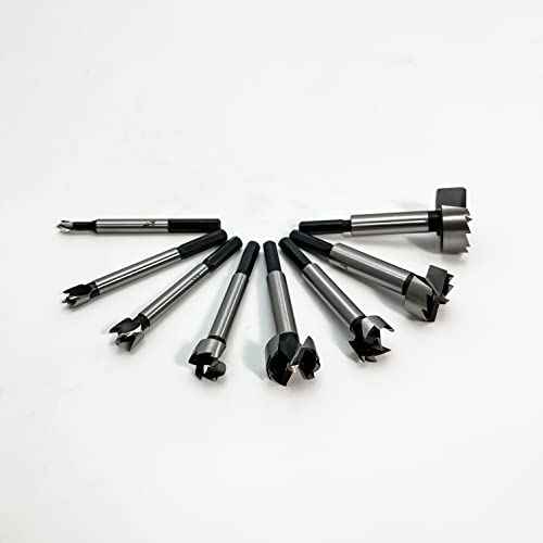 Forstner Bit Set 8Pcs Hex Shank, Wood Drill Bits Set with Multi Sided Shank