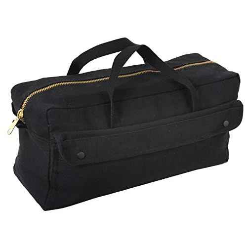 Rothco Canvas Jumbo Tool Bag With Brass Zipper, Black