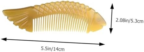 WOONEKY Natural Horn Comb for Scalp Massage Detangling Fish-shaped Hair Care Relaxation Lightweight Easy to Carry