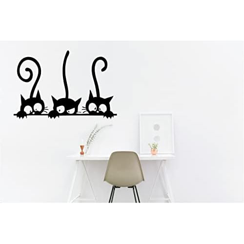 Decaltor Wall PVC Wall Sticker Decal Quote Art Vinyl Cat Pattern 8''¡¿12' Black
