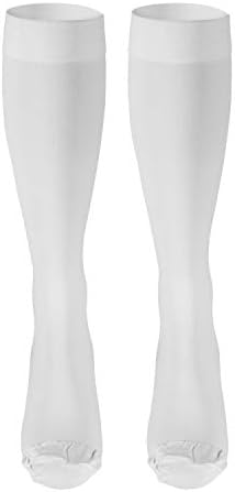 NuVein Medical Compression Stockings, 20-30 mmHg Support for Women & Men, Knee Length, Closed Toe, White, 3X-Large