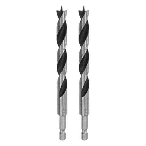 HARFINGTON 2pcs Brad Point Drill Bit 10mm (25/64") Dia Bearing Steel 1/4" Hex Shank Wood Drill Bits 3.23" Working Length Spiral Twist Drilling Tool for Woodworking Softwood Plywood Plastic