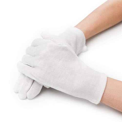 20 Pairs Archival Photo Gloves, White Work Gloves for Art Handling Working Photography Cloth Gloves Liners Bulk for Handling Jewelry, Film, Photo, Coin Collectors, Metal Inspection Men & Women