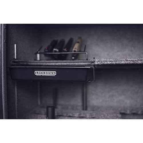 Lockdown Door Organizer Gun Safe, Large with Elastic Bands, Mounting Hardware and Durable Pockets for Handgun Storage, Gun Safe Management and Firearm Organization