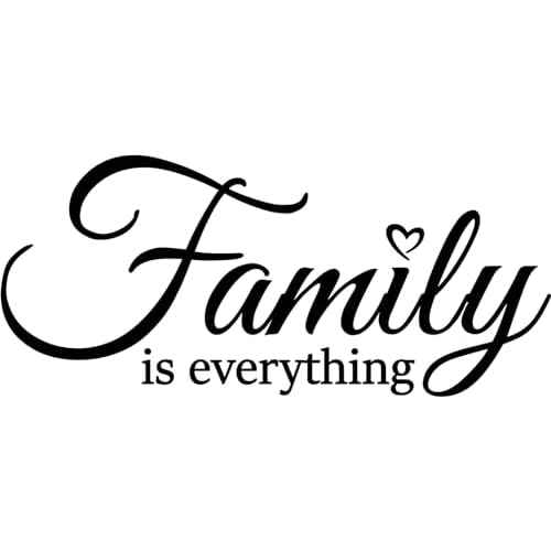YOYOJOY Family is Everything Wall Decals Quote Home Decor Art Quote Decals Wall Art Stickers Decal Home Decor(Black)