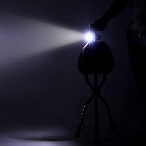 Folding Cane Seat Sturdy Lightweight Adjustable Handle Legs with LED Light Cushion for Elderly Walking Stick 300 lbs Large Plate