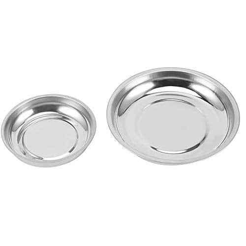 ZOENHOU 10 PCS 4¡± 6¡± Round Magnetic Tray, Stainless Steel Magnet Parts Tools Trays Parts Screw Holder Metal Collector for Mechanics Hobbyists Woodworker