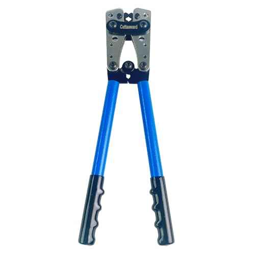 Battery Cable Lug Crimper - Heavy-Duty Wire Crimper for AWG 10-1, Hexagonal Crimping Tool with Aluminum Handle, High-Strength Steel, Wire EDM Cutting, Durable Battery Terminal Crimper for Copper Lugs