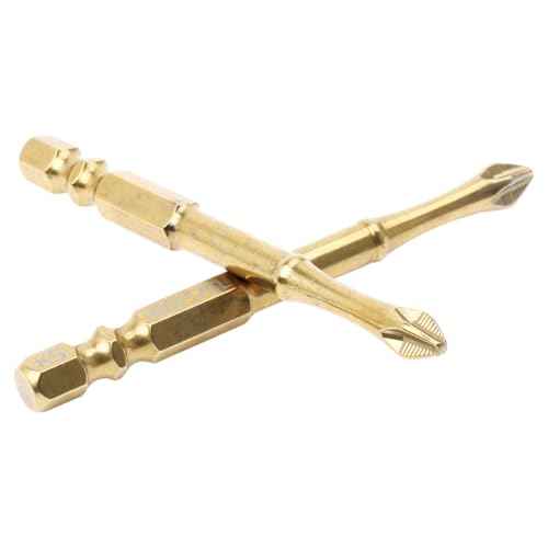 AUTOTOOLHOME 3 inch Titanium Coated Magnetic PH2 Anti Slip Screwdriver Bits Set Phillips Bits #2 Impact Driver Bits TS2