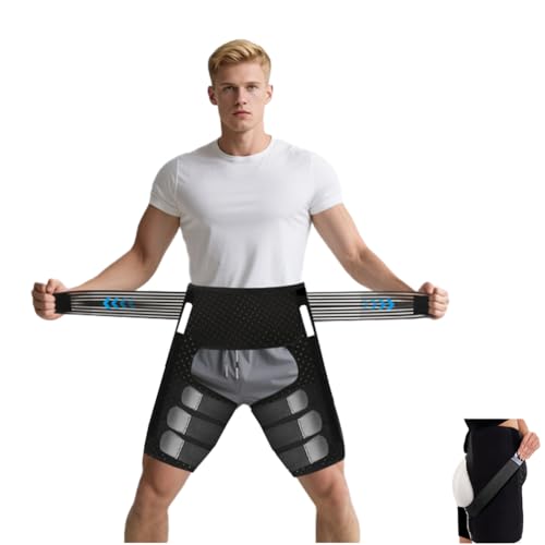Thigh Compression Sleeve | Hip Sciatica Pain Relief Device Brace | Hamstring & Groin Compression Sleeve Wrap for Sciatic Nerve Relief | Hip Support Brace for Women & Men (1, Small)