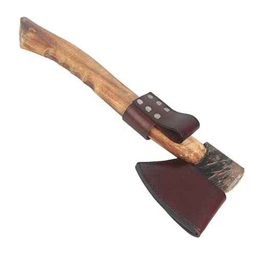 TOURBON Vintage Leather Axe Head Sheath and Belt Carrier (Dark Brown)