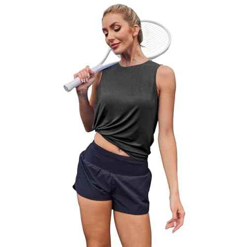 Womens Workout Tank Tops Lightweight Sleeveless Shirts for Women Loose Fit Tops for Athletic Running Tennis Yoga
