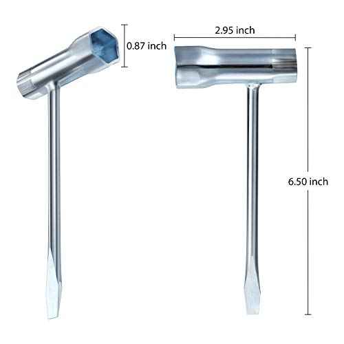 Mudder 3 Pack Chainsaw Wrench Scrench Tool Replacement, 13 by 19 mm Chainsaw Wrench Scrench T Spanner Tool Remover for Saws Chains Nuts Combination Screwdriver