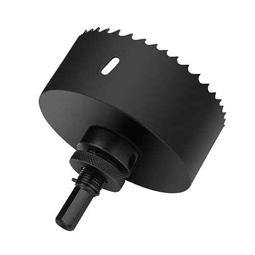 7" ?178mm Hole Saws with Heavy Duty Arbor HSS Bi-Metal Hole Cutter Drill Bit for Wood Cornhole Boards Plastic Drywall Metal Fiberboard(Black)