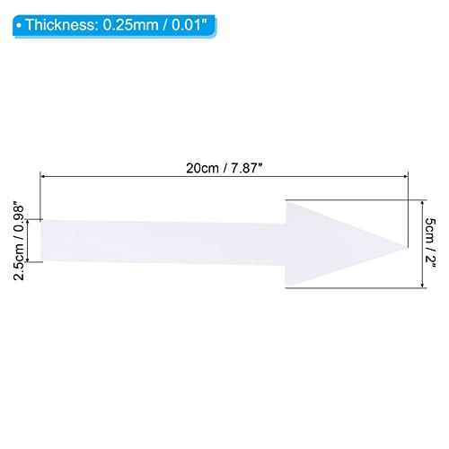 PATIKIL 8"x2" Arrow Sticker, 10 Pack PVC Removable Self Adhesive Waterproof Floor Decal Wall Marking Arrow Sign for Road Instructions, White