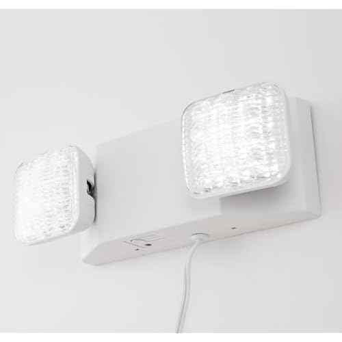 GZRUIYANG LED Emergency Lights with Battery Backup, Commercial Emergency Light Fixtures for Business Home Power Failure Emergency Exit Sign Lighting with 1.0 Meter Plug, Adjustable Square Head