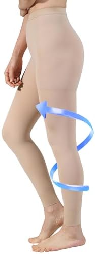 20-30mmHg Medical Compression Pantyhose, Women Compression Stockings & Leggings, Opaque Footless High Waist Opaque Compression Tights for Varicose Veins, Graduated Support Hose for Doctor