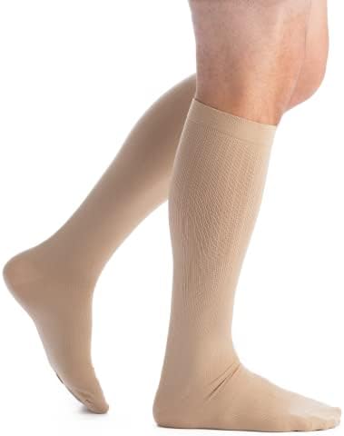 EvoNation Menâs 15-20 mmHg Knee High Compression Socks â Graduated Support for Circulation, Swelling, Varicose Veins & Pain Relief â Medical Compression Stockings â Made in USA