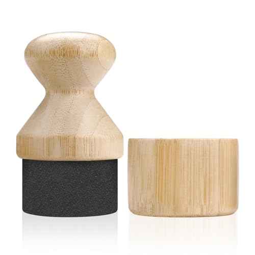 Cutting Board Oil Applicator with Lid, Wood Cutting Board Oil Brush, Wood Wax Applicator Brush for Butcher Blocks Spatulas Spoons Wooden Utensil (Beige)
