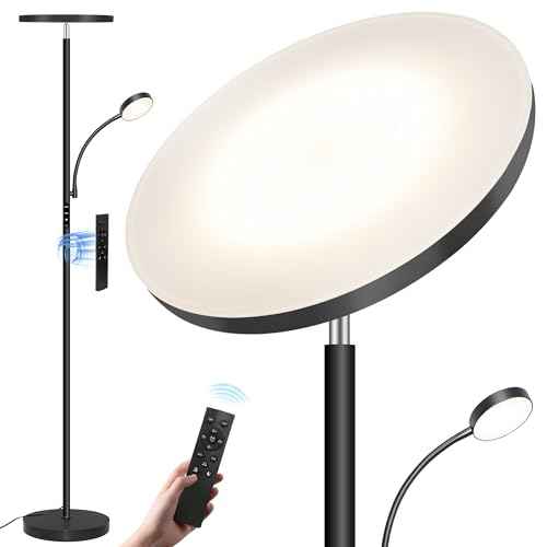 Floor Lamp-42W/4200LM Super Bright Floor Lamp,Dimmable 2-in-1 LED Standing Lamp with Reading Light,69" Tall Standing Lamp with Remote & Touch Control,Modern Floor Lamps for Bedroom,Living Room,Office