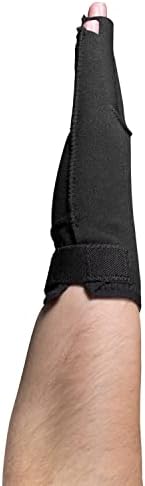 OTC Resting Splint Glove, 5 Finger Semi-Rigid Splints, Open Tips, Black, Left Hand, Small