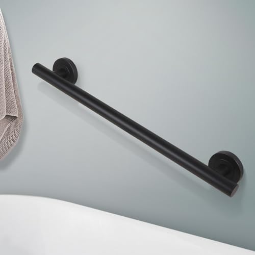 Lava Odoro Shower Grab Bar, Modern Set Stainless Steel Handicap Grab Bar for Bathtubs and Showers, Shower Safety Bar for Seniors Disabled, ADA-Compliant (Matte Black, 12 Inch)