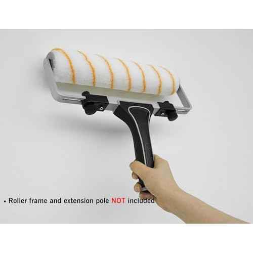 ROLLINGDOG 12 Inch Paint Roller Cover - Large Paint Roller Sleeve for Ceiling,Wall,Floor,Decks Painting (1/2" Nap,Polyester) for Semi-Smooth to Semi-Rough Surfaces