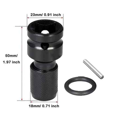 2PCS 1/2 inch Square Drive to 1/4 inch Hex Female Socket Adapter Converter Chuck Adaptor for Air and Electric Impact Wrench Impact Drill Ratchet Wrench,Quick Release