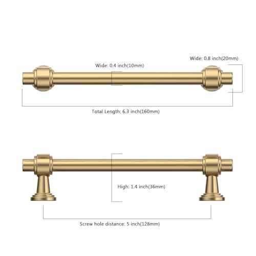 Asidrama 10 Pack 5 Inch(128mm) Champagne Bronze Cabinet pulls Kitchen Cabinet Handles, Cabinet Pulls Kitchen Cabinet Hardware for Cupboard Drawer Pulls
