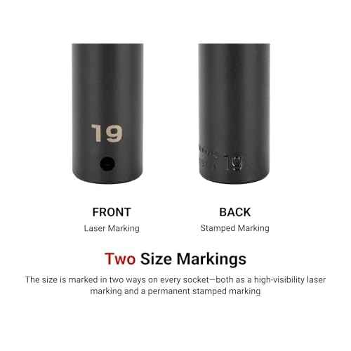 TEKTON 1/2 Inch Drive x 12 mm Deep 12-Point Impact Socket | SID23312