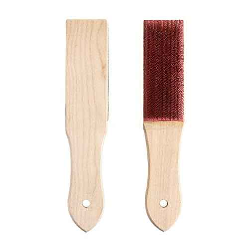 QWORK File Cleaner Carded, 2 Pack, 8" Universal File Card and Brush