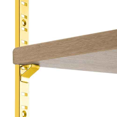 6 Pcs 36 Inch Shelf Pilaster metal Mortise Mount Pilaster Strip Adjustable Shelf Standards for Wall Shelving System Closet Organization Storage (Brass)