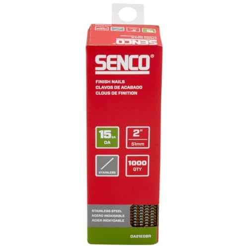 SENCO DA21EGBR 2" 15 Gauge Angled Finish Nails, Stainless Steel Finish 1,000 Count Pack